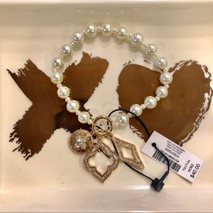 WHBM Faux Pearl Charm Stretch Bracelet.